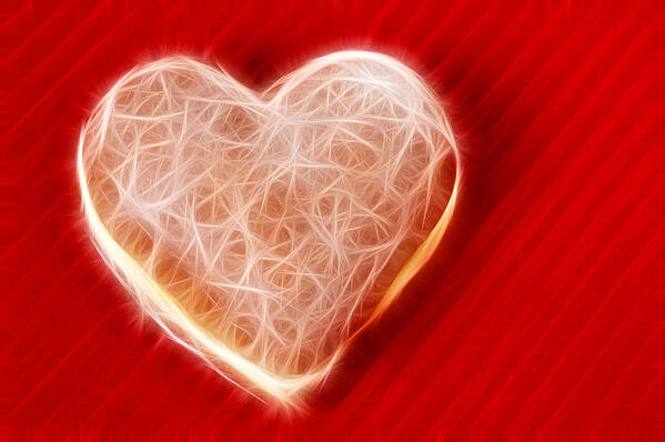 Heart Poster featuring the digital art Fractal heart-shaped cruller by Matthias Hauser