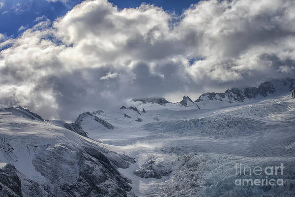 Blue Poster featuring the photograph Franz joseph glacier by Patricia Hofmeester