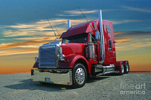Trucks Poster featuring the photograph Freightliner CATR0316-12 by Randy Harris