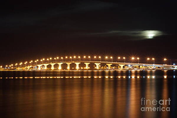 Moon Poster featuring the photograph Friday The 13th at The Causeway by Lynda Dawson-Youngclaus