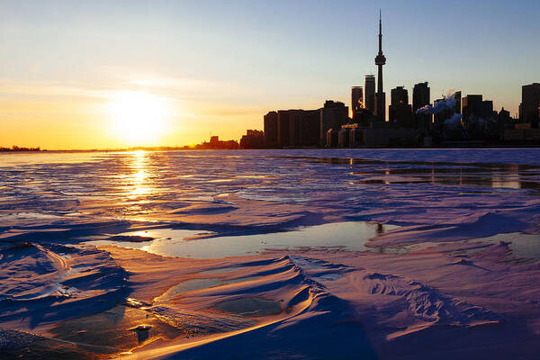 Toronto Poster featuring the photograph Frozen Toronto Harbour by Laura Tucker