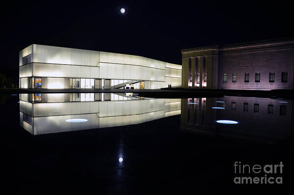 Nelson-atkins Museum Of Art Poster featuring the photograph Full Moon Over Nelson Atkins Museum in Kansas City by Catherine Sherman