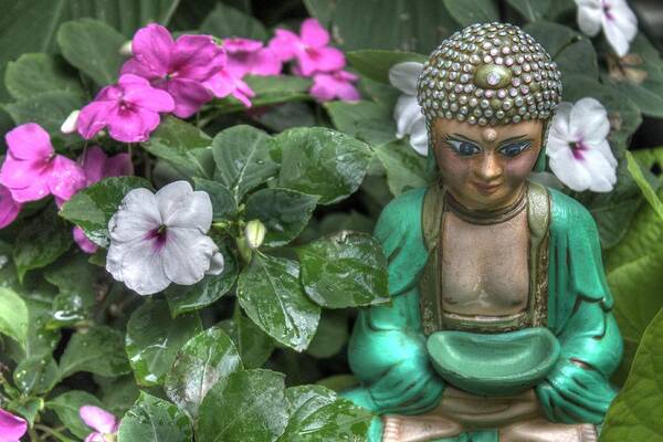 Buddha Buddah Poster featuring the photograph Garden Buddha by Jane Linders