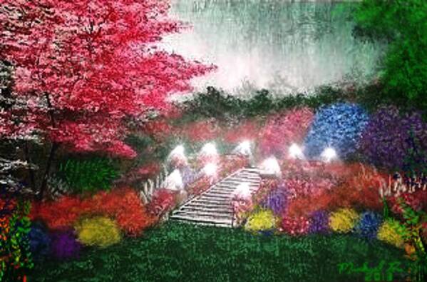 Garden Art Poster featuring the painting Garden Terrace by Michael Rucker