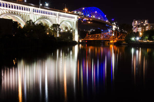 Cleveland Poster featuring the photograph Glorious Lights in Cleveland by Carolyn Hall