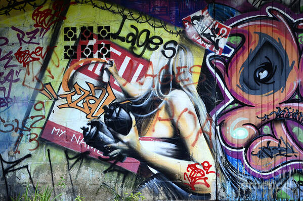 Graffiti Poster featuring the photograph Grafitti Art Florianopolis Brazil 1 by Bob Christopher