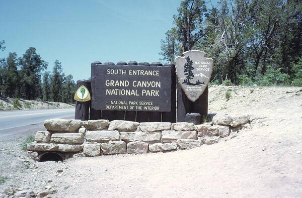 Entrance Poster featuring the photograph Grand Canyon National Park by John Mathews