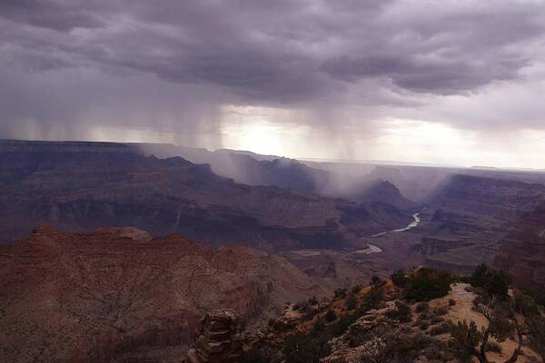 Grand Canyon Poster featuring the photograph Grand Canyon Rain Storms by Keith Stokes