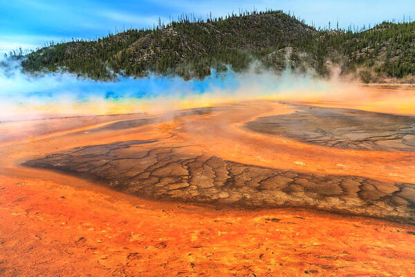 Grand Prismatic Spring Poster featuring the photograph Grand Prismatic Shores by Sylvia J Zarco