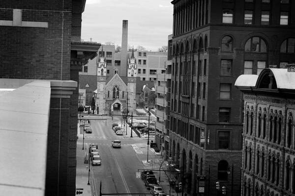 Hovind Poster featuring the photograph Grand Rapids 10 - black and white by Scott Hovind