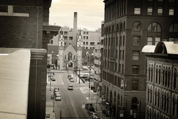 Hovind Poster featuring the photograph Grand Rapids 10 - sepia by Scott Hovind