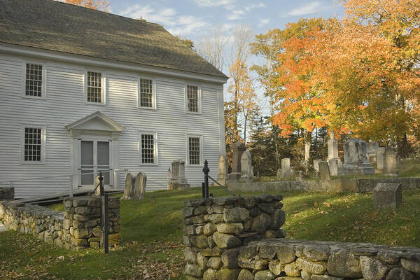 Door Poster featuring the photograph Graveyard Old Country Church In Maine by Keith Webber Jr