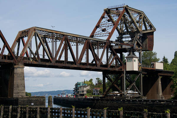 Usa Poster featuring the photograph Great Northern Railroad Bridge Seattle by Steven Lapkin