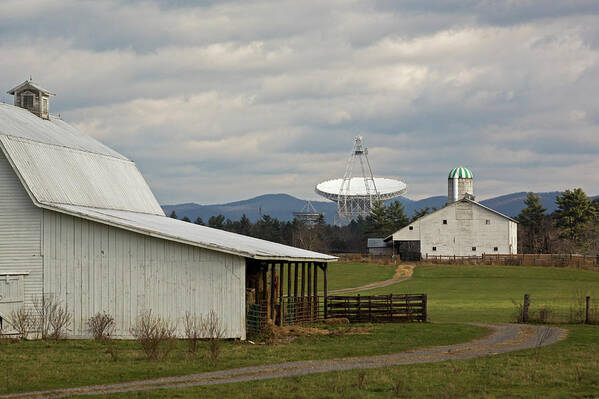 Green Bank Telescope Poster featuring the photograph Green Bank Telescope And Farm Buildings by Jim West