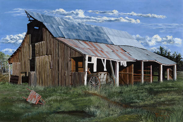 Grass Poster featuring the painting Greive's Barn by Timithy L Gordon