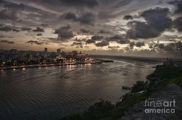 Havana Bay Poster featuring the photograph Havana Sunset by Jose Rey