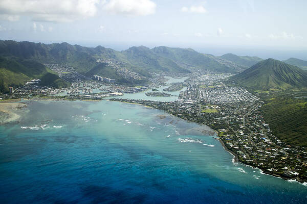 Hawaii Poster featuring the photograph Hawaii Kai Aerial by Saya Studios