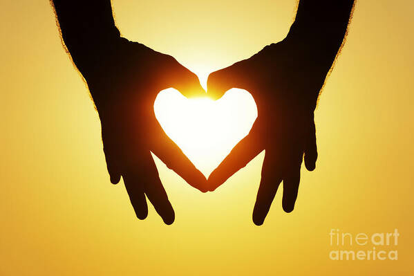 Silhouette Poster featuring the photograph Heart Hands by Tim Gainey