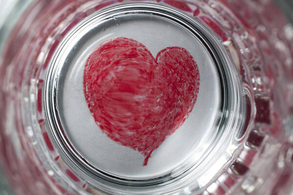 Heart Poster featuring the photograph Heart In Mug Abstract 1 B by John Brueske