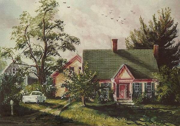 Watercolor Poster featuring the painting Her House by Joy Nichols