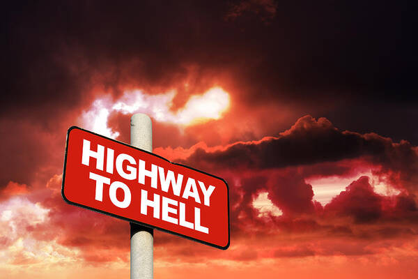 Authority Poster featuring the digital art Highway to Hell by Steve Ball
