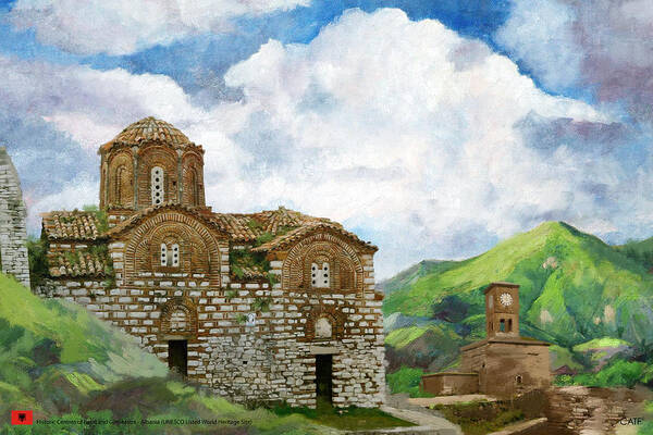 Museum Poster featuring the painting Historic Centers of Berat and Gjirokastra by Catf
