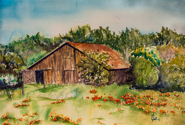 Barn Poster featuring the painting Holly's Barn by Lee Stockwell