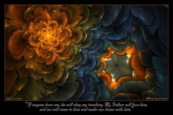 Fractal Poster featuring the digital art Home With Him by Missy Gainer