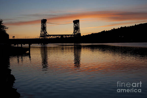 Upper Peninsula Poster featuring the photograph Houghton Bridge Silhouette by Steven Dunn