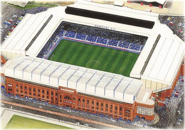 Art Poster featuring the painting Ibrox - Glasgow Rangers by Kevin Fletcher