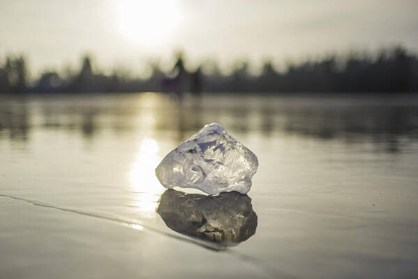 Alex Blondeau Poster featuring the photograph Ice Puck on Little Rock Lake by Alex Blondeau