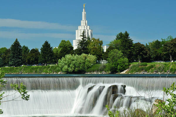 Idaho Falls Poster featuring the photograph Idaho Falls Temple by Greg Norrell