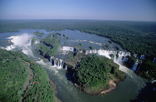 Feb0514 Poster featuring the photograph Iguacu Falls Aerial View Brazil by Konrad Wothe