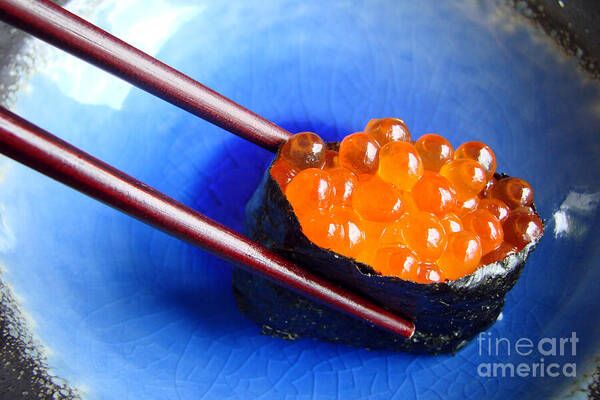 Ikura, salmon eggs sushi Poster by Delphimages Photo Creations - Fine Art  America