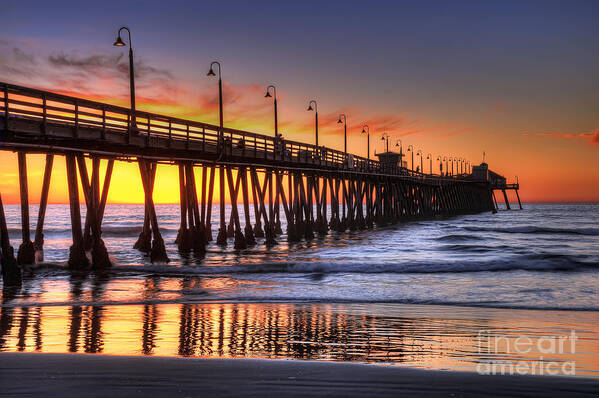 Imperial Beach Poster featuring the photograph Imperial Beach Pier by Eddie Yerkish