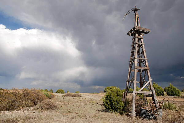 Abandoned Poster featuring the photograph Incoming Storm on the High Plains Horizontal by Melany Sarafis
