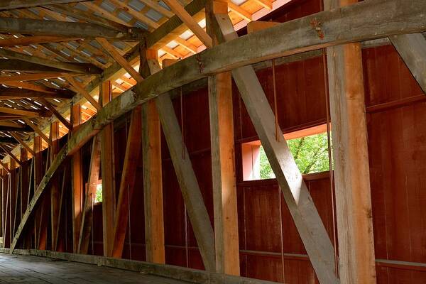 Amish Poster featuring the photograph Inside a Covered Bridge 2 by Tana Reiff