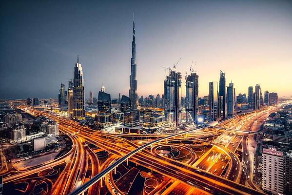Dubai Poster featuring the photograph Interchange by Stan Huang