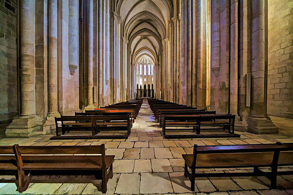 Abbey Poster featuring the photograph Interior of the Monastery da Batalha by David Letts