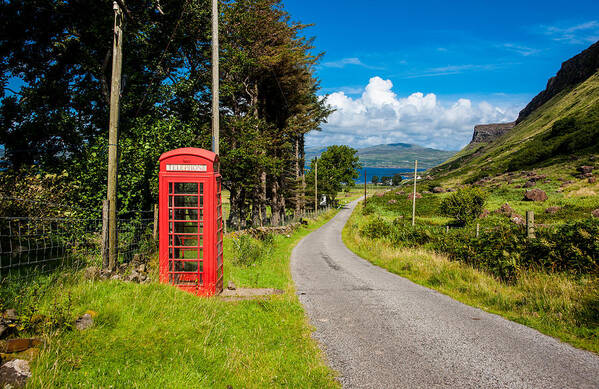 Scotland Poster featuring the photograph Traditonal British Telephone Box on the Isle of Mull by Max Blinkhorn