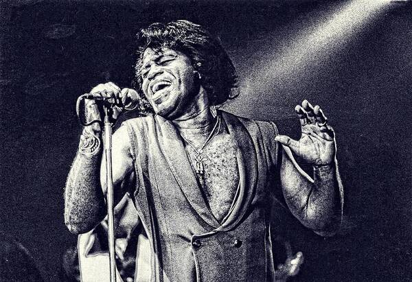 James Brown Poster featuring the digital art James Brown On Stage by Maciek Froncisz