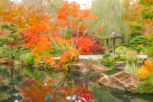 Autumn Poster featuring the photograph Japanese Garden Impression 1 by Tom and Pat Cory