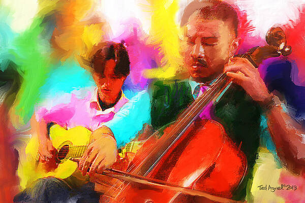 Jazz Painting Poster featuring the painting Jazz it up by Ted Azriel