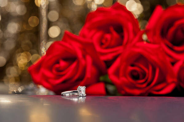 Background Poster featuring the photograph Jewelry and roses by U Schade