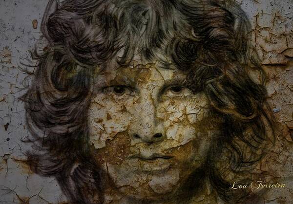 The Doors Painting Poster featuring the digital art Jim Morrison by Louis Ferreira