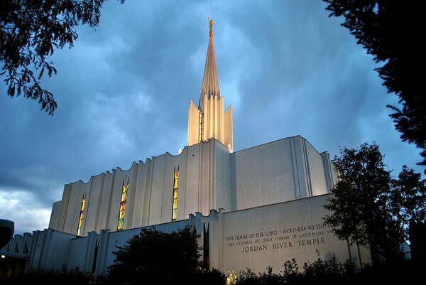 Temple Poster featuring the photograph Jordan River LDS Temple by Nathan Abbott