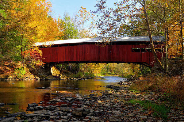 Covered Bridge Poster featuring the photograph Josiah Hess Covered Bridge by Dan Myers