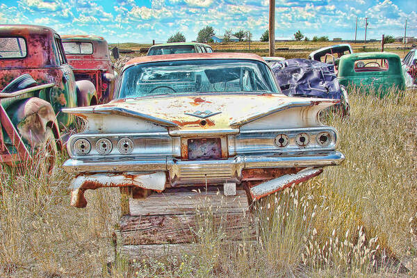 1960's Chevrolet Impala Poster featuring the photograph Junkyard Series 1960's Chevrolet Impala by Cathy Anderson