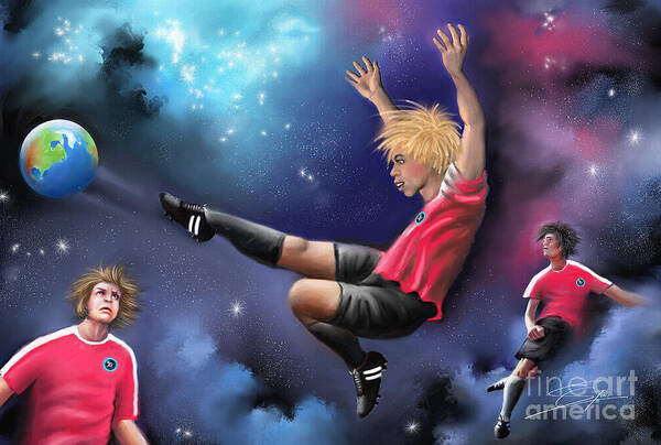 Football Poster featuring the painting Kick Off by Artificium -