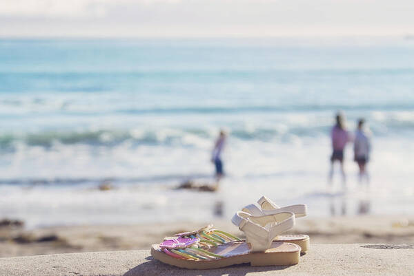 Beach Poster featuring the photograph Kick off your shoes... and play by Cindy Garber Iverson